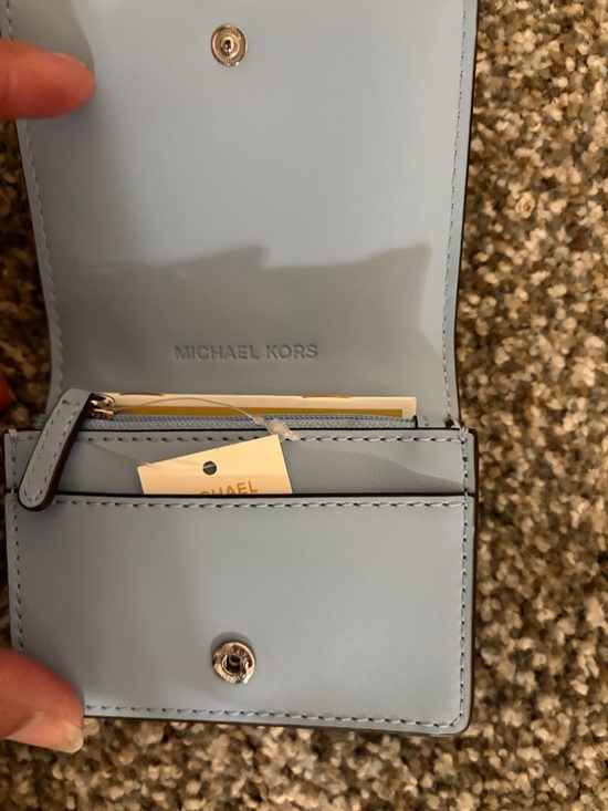 Michael Kors Beige and Light Blue Signature Crossbody Bag - Picture 3 of 5